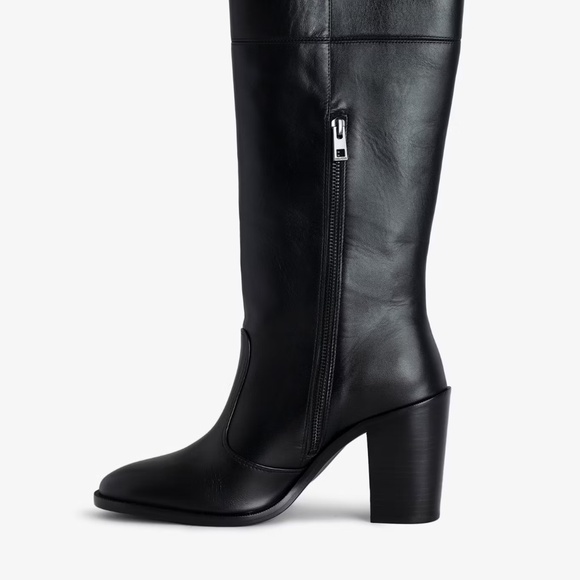 NIB | Zadig & Voltaire | Preiser | Black Leather Tall Boots - Picture 3 of 11